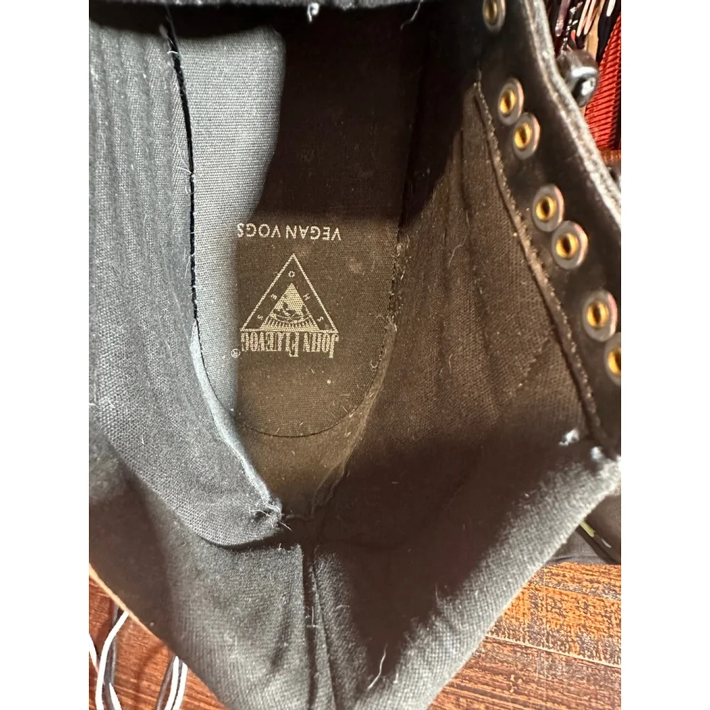 Men's John Fluevog Vegan Vogs Boots 11 Black Blue - Picture 4 of 13